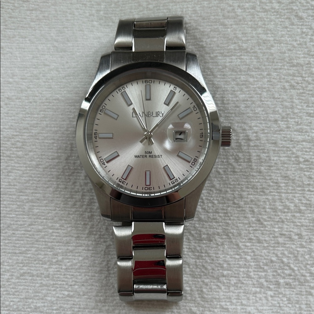 Danbury Men’s Stainless Steel Watch, 50M Water Resistant